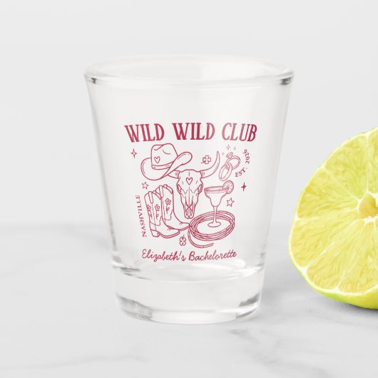 Wild Wild West Westerse Bachelorette Party Shot Glas (Voorkant)