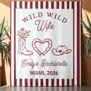 Wild Wild Wife Bachelorette Feest Westerse Achterg Wandkleed