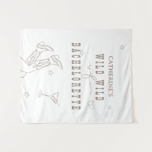 Wild Wild Wife Bachelorette Tapestry Sign Wandkleed (Voorkant (horizontaal))