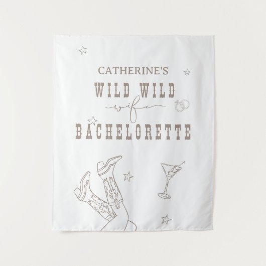 Wild Wild Wife Bachelorette Tapestry Sign Wandkleed (Voorkant)