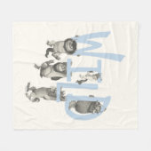 WILD | Wilde dingen en Max - Blauw Fleece Deken (Voorkant (Horizontaal))