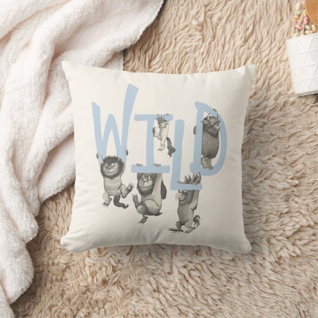 WILD | Wilde dingen en Max - Blauw Kussen (Deken)