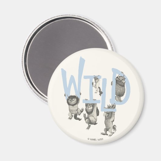 WILD | Wilde dingen en Max - Blauw Magneet (Voorkant / Achterkant)