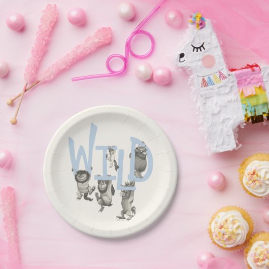 WILD | Wilde dingen en Max - Blauw Papieren Bordje (Feest)