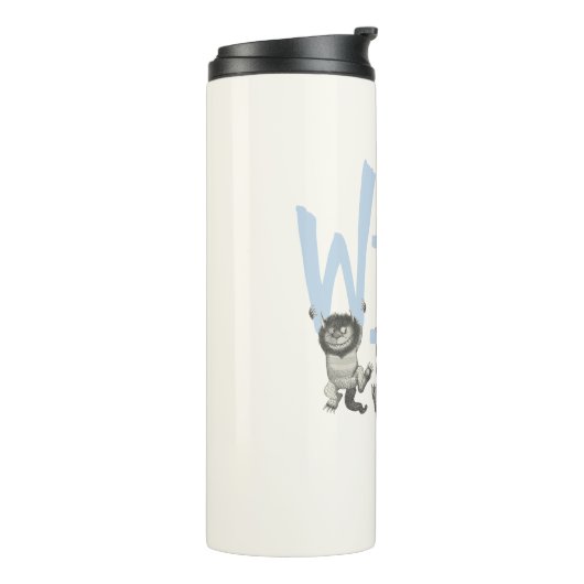 WILD | Wilde dingen en Max - Blauw Thermosbeker (Gedraaid links)