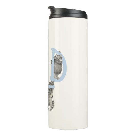 WILD | Wilde dingen en Max - Blauw Thermosbeker (Geroteerd rechts)