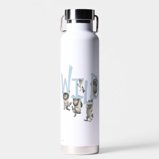 WILD | Wilde dingen en Max - Blauw Waterfles (Voorkant)