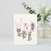 WILD | Wilde dingen en Max - Roze Briefkaart (Staand voorkant)