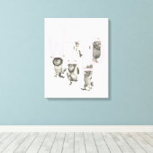 WILD | Wilde dingen en Max - Roze Canvas Afdruk (Insitu (Houten vloer))