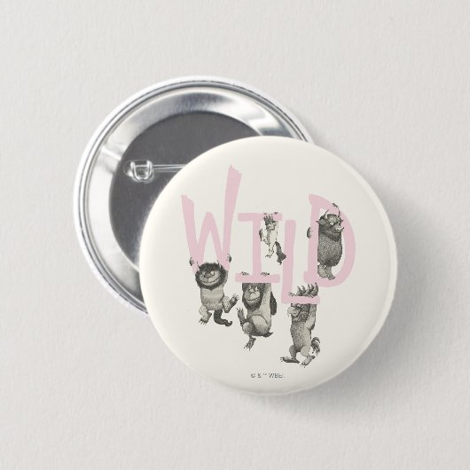 WILD | Wilde dingen en Max - Roze Ronde Button 5,7 Cm (Voorkant /achterkant)