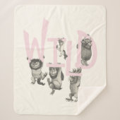 WILD | Wilde dingen en Max - Roze Sherpa Deken (Voorkant)