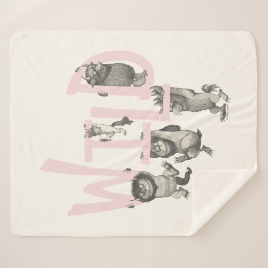 WILD | Wilde dingen en Max - Roze Sherpa Deken (Voorkant (horizontaal))