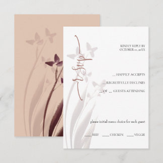 Wild & Wine-Stained Watercolor Floral RSVP Card Kaartje