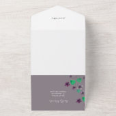 Wild Wiolets Waterverf handgeschilderd All In One Uitnodiging (Buitenkant)