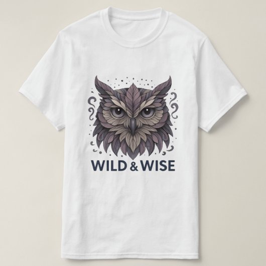 Wild & Wise Owl Art Design T-shirt (Design voorkant)
