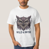 Wild & Wise Owl Art Design T-shirt (Voorkant)
