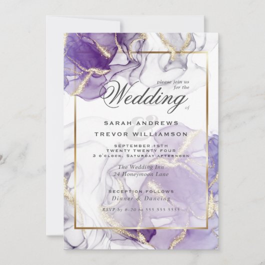 Wild Wisteria Gold Abstract Kaart (Voorkant)