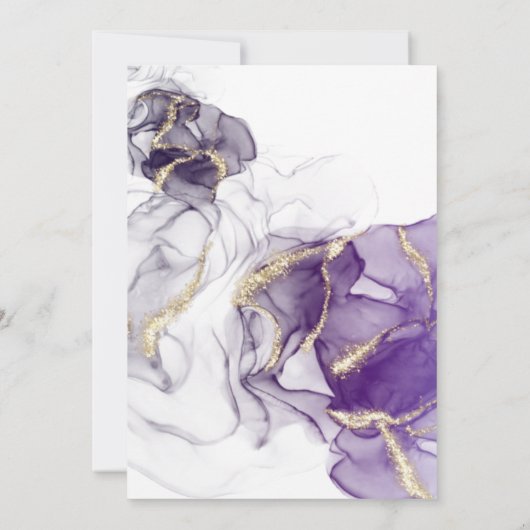 Wild Wisteria Gold Abstract Kaart (Achterkant)