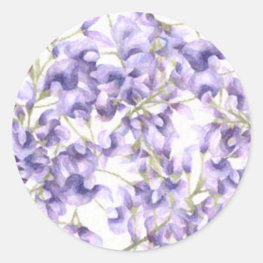 Wild Wisteria Seal - Gepersonaliseerd Ronde Sticker (Voorkant)