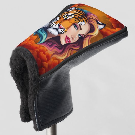 Wild Within – Tijger Geest Godin. Golfheadcover (3/4 voorkant)