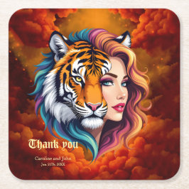 Wild Within – Tijger Geest Godin. Kartonnen Onderzetters