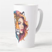Wild Within – Tijger Geest Godin. Latte Mok (Rechterhoek)