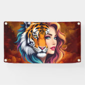 Wild Within – Tijger Geest Godin. Spandoek (Horizontaal)