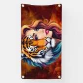 Wild Within – Tijger Geest Godin. Spandoek (Verticaal)
