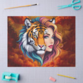 Wild Within – Tijger Geest Godin. Tissuepapier (Craft)