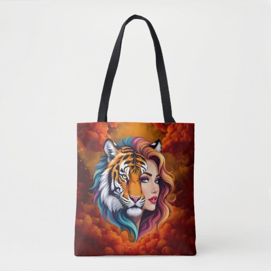 Wild Within – Tijger Geest Godin. Tote Bag (Voorkant)