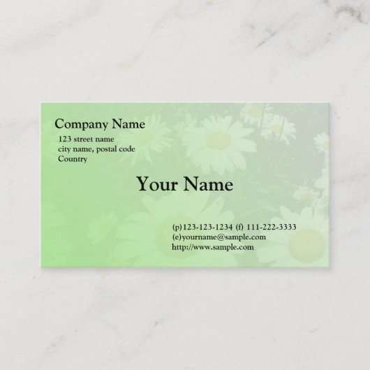 wild witte daisy visitekaartje (Voorkant)