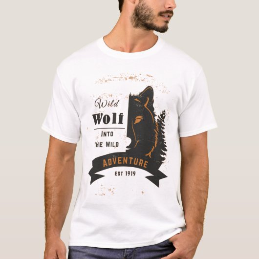 Wild Wolf, Adventure, Est, 1919, Beste geschenk T-shirt (Voorkant)