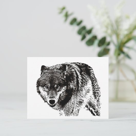 Wild Wolf Briefkaart (Staand voorkant)