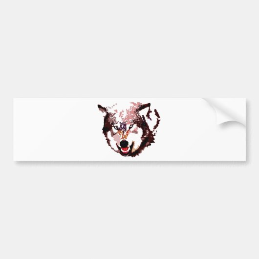 Wild Wolf Bumpersticker (Voorkant)