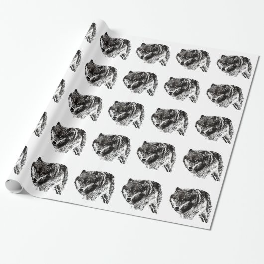 Wild Wolf Cadeaupapier (Uitgerold)