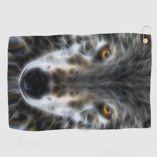 Wild Wolf Eyes Decor op Golfhanddoek (Horizontaal)