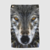 Wild Wolf Eyes Decor op Golfhanddoek (Voorkant)