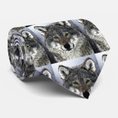 Wild Wolf Eyes Kunstwerk Stropdas (Opgerold)