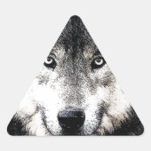 Wild Wolf Eyes Triangle Sticker (Voorkant)