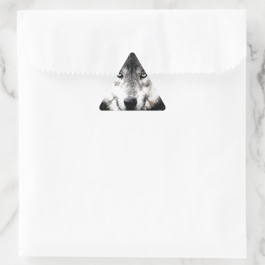 Wild Wolf Eyes Triangle Sticker (Tas)