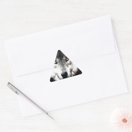 Wild Wolf Eyes Triangle Sticker (Envelop)