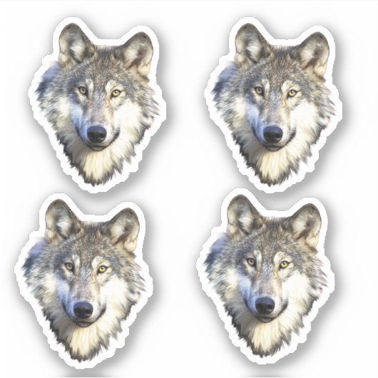 Wild Wolf Face Sticker (Voorkant)