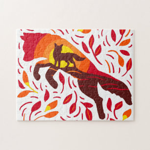Wild Wolf Fox Autumn Fall Colors Animal Wildlife Legpuzzel