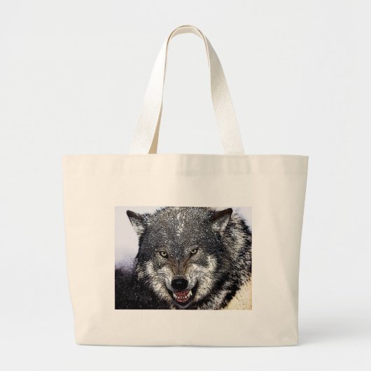 Wild Wolf Grote Tote Bag (Voorkant)
