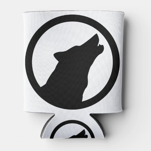 Wild Wolf Howling Logo Blikjeskoeler (Voorkant)