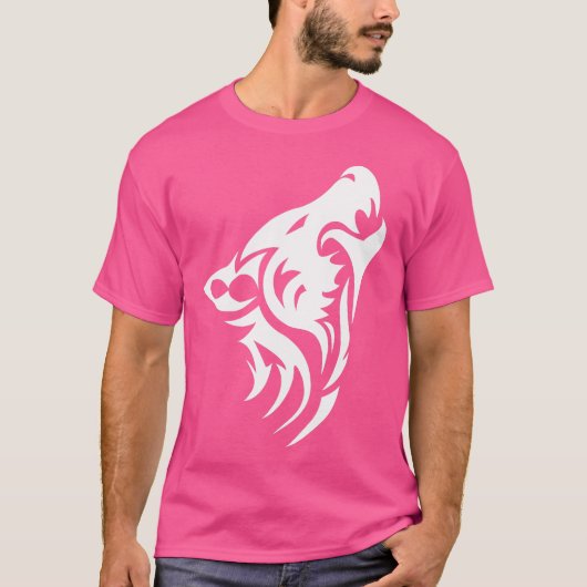 Wild Wolf Howling White Wolf Face T-shirt (Voorkant)