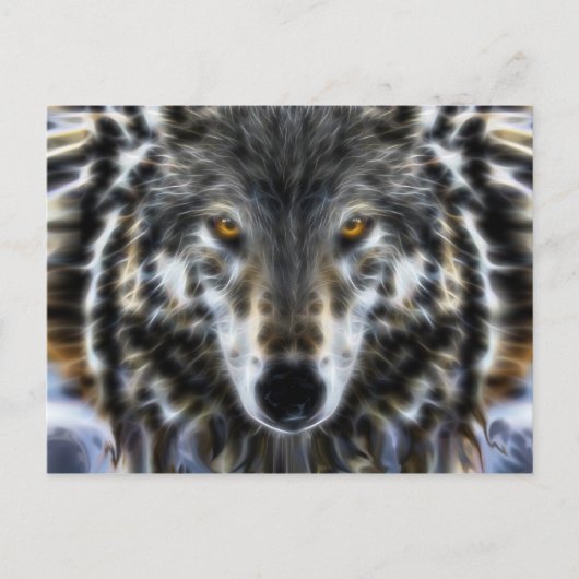Wild Wolf Inspirerend Portret Briefkaart (Voorkant)