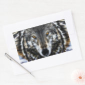 Wild Wolf Inspirerend Portret Rechthoekige Sticker (Envelop)
