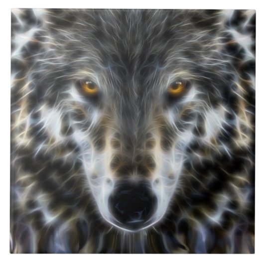 Wild Wolf Inspirerend Portret Tegeltje (Voorkant)