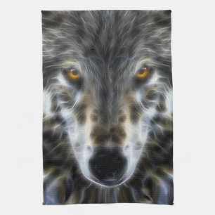 Wild Wolf Inspirerend Portret Theedoek